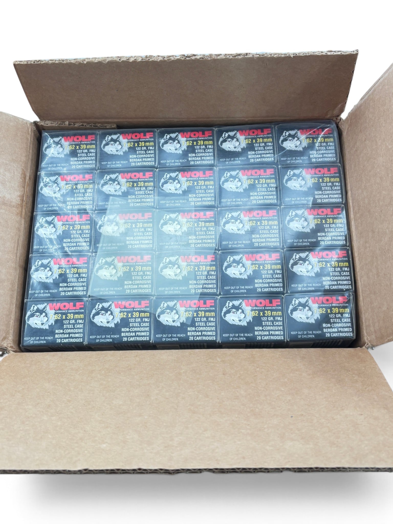 NIB 1,000rds. of 7.62x39mm 122gr. FMJ WOLF Steel Case Ammunition - 3