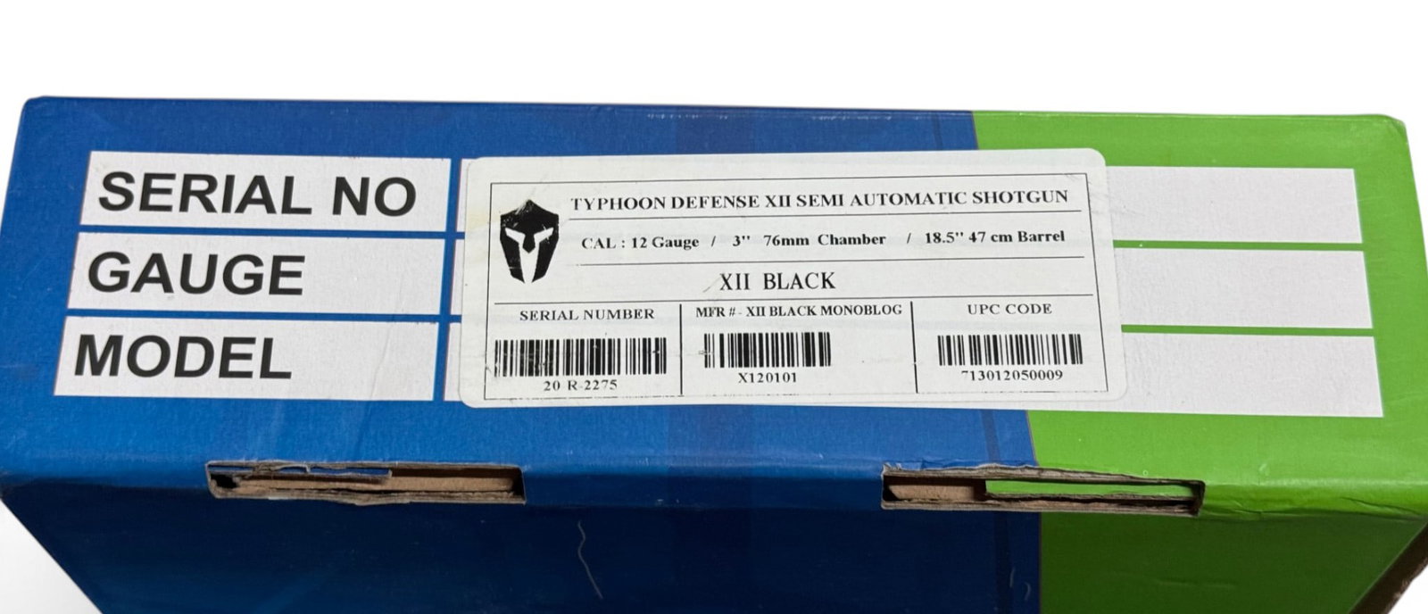NIB Typhoon Defense XII Monoblog-T 12 GA. Semi-Automatic Magazine Fed Tactical 3” Shotgun - 3