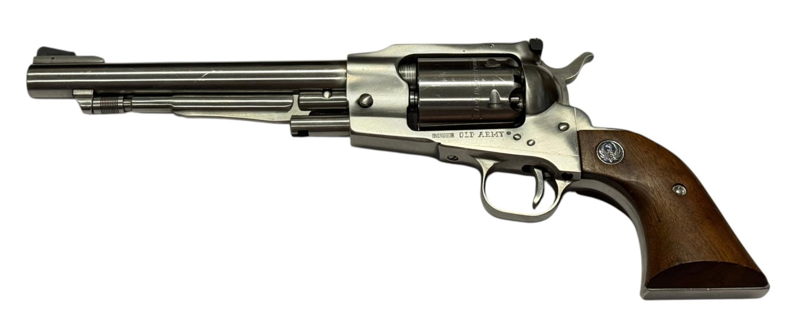 Excellent 1983 Ruger Old Army Stainless Steel .44 CAL. Blackpowder Revolver with Soft Case - 2