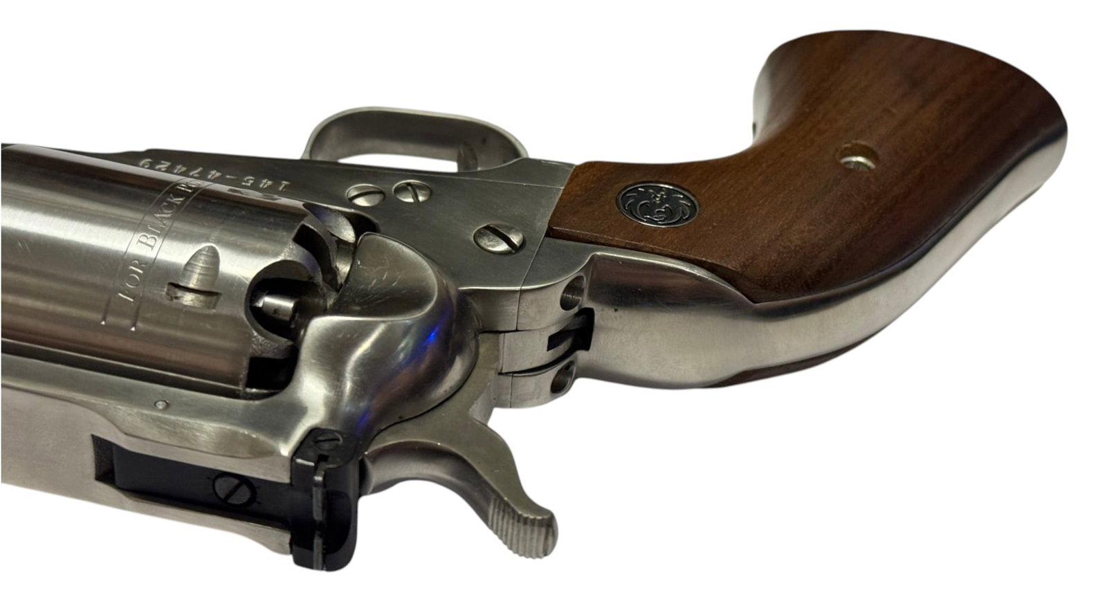 Excellent 1983 Ruger Old Army Stainless Steel .44 CAL. Blackpowder Revolver with Soft Case - 7