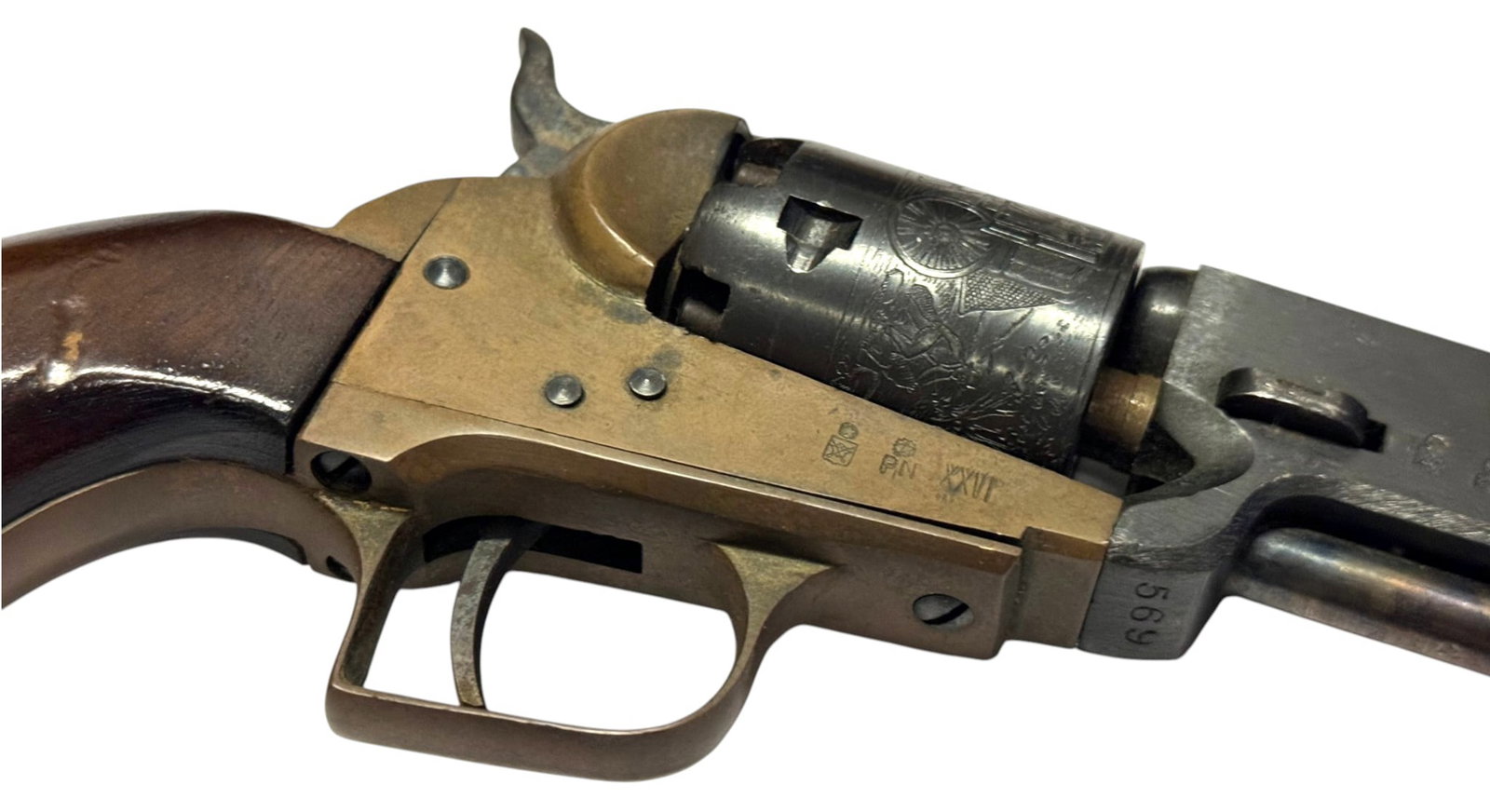 Italian Pietta Blackpowder Perrcussian .36 CAL Brass Frame 4" M1851 Pocket Revolver - 3