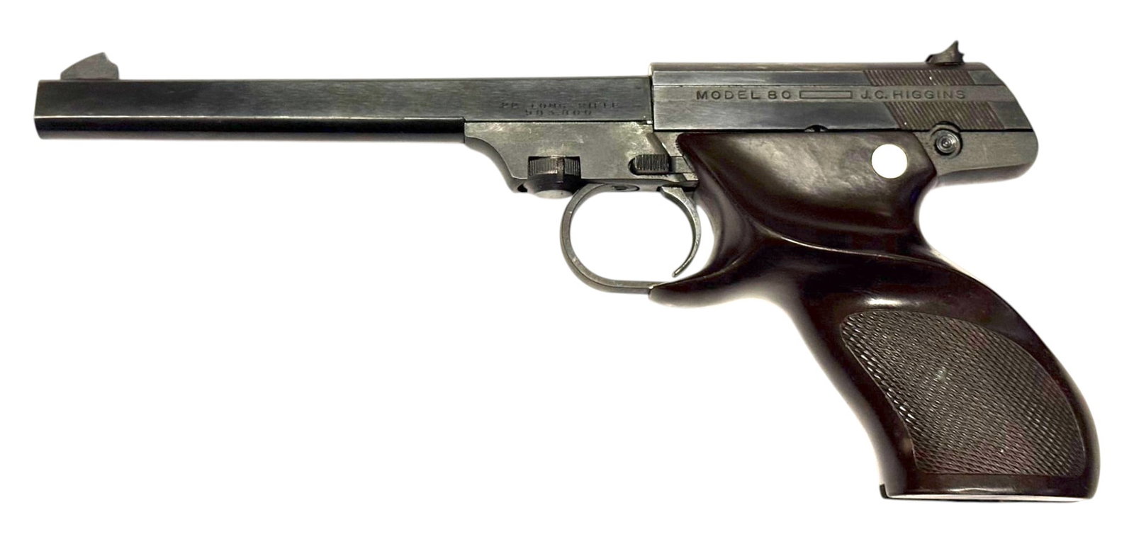 1957 J.C. Higgins Model 80 Target .22 LR Semi-Automatic Pistol with Holster, Case & 2 Magazines - 2