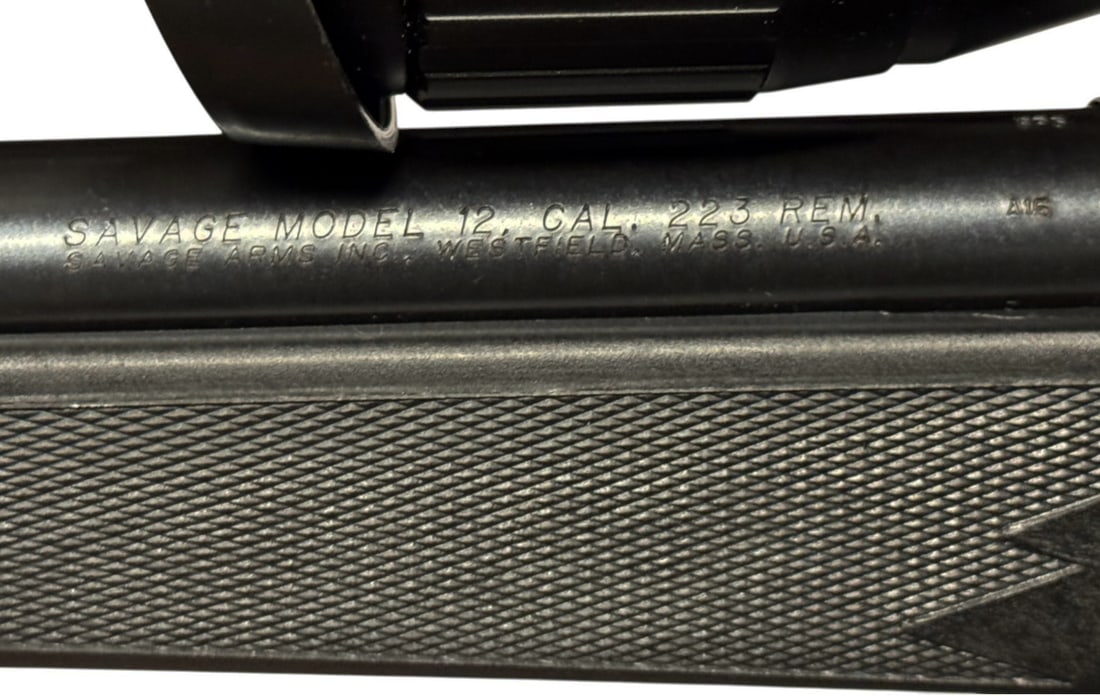 Excellent Savage Model 12 Heavy Barrel .223 REM Bolt Action Rifle with BSA Scope - 13