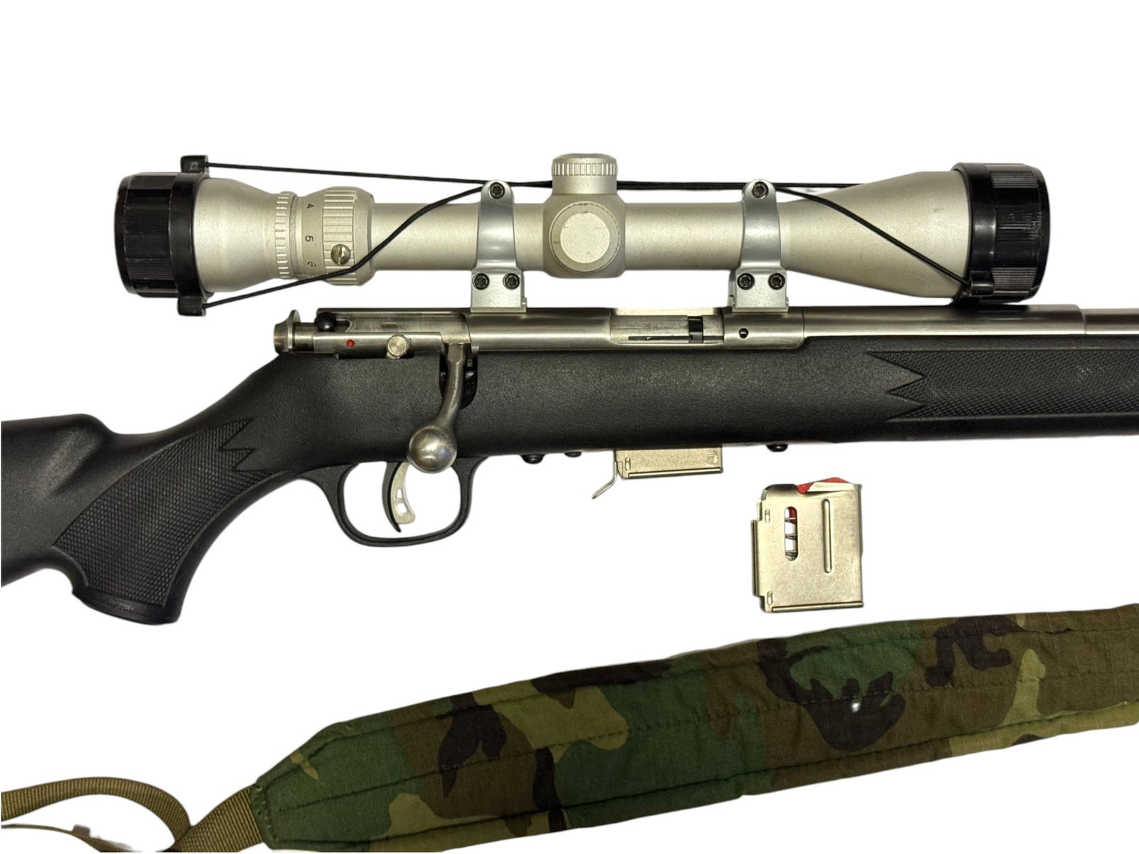 Excellent Savage Model 93R17 Heavy Stainless Barrel .17 HMR Bolt Action Rifle - 13
