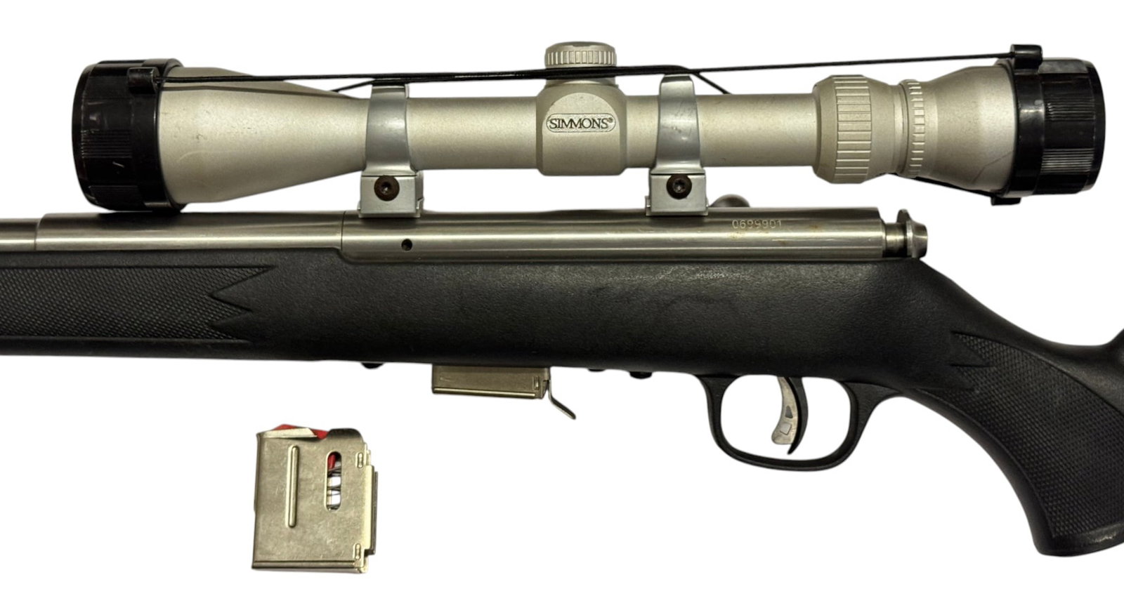 Excellent Savage Model 93R17 Heavy Stainless Barrel .17 HMR Bolt Action Rifle - 5