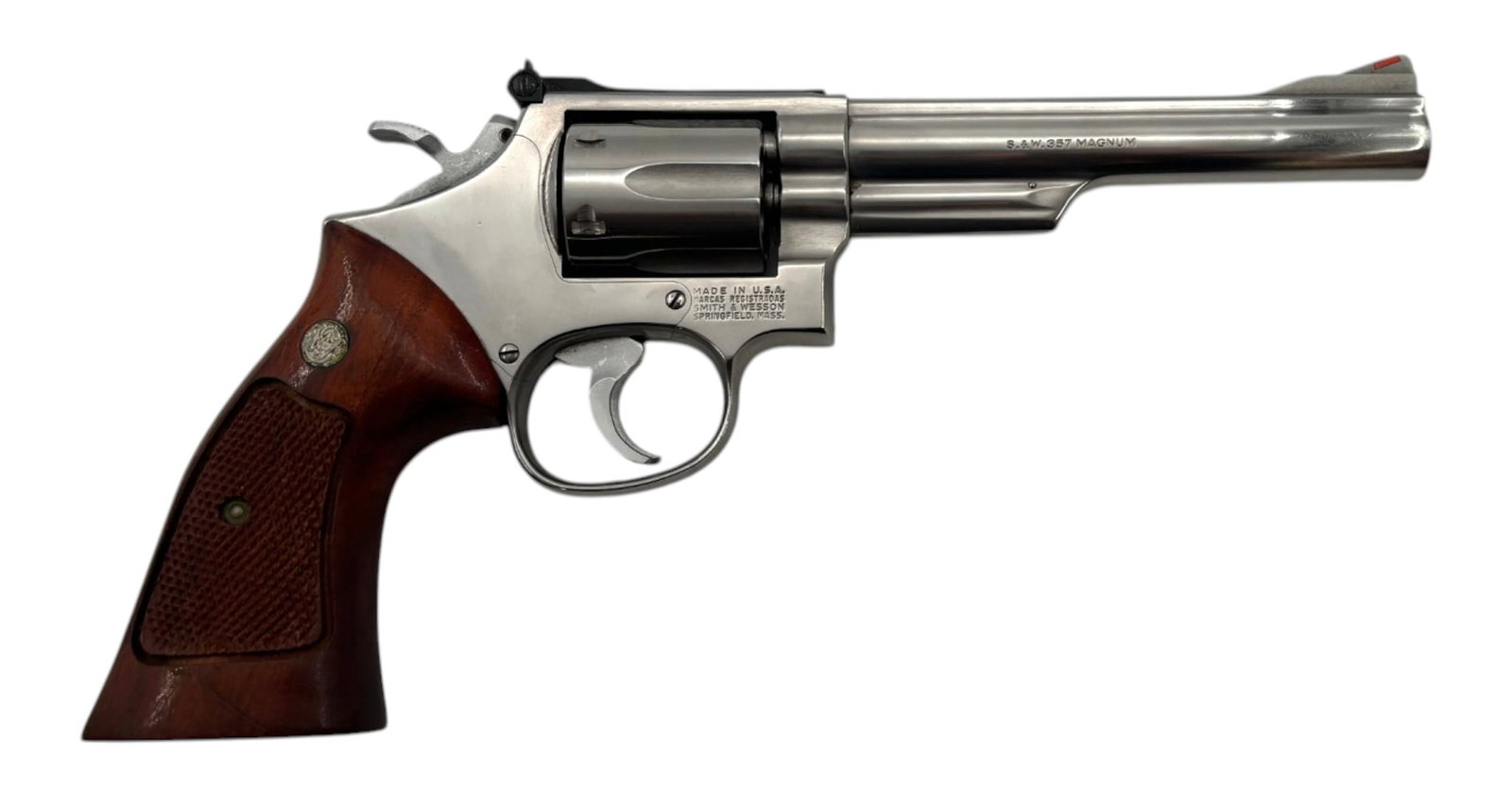 Excellent 1982 Smith & Wesson Model 66-2 Stainless 6" .357 COMBAT MAGNUM 3T Revolver - 2