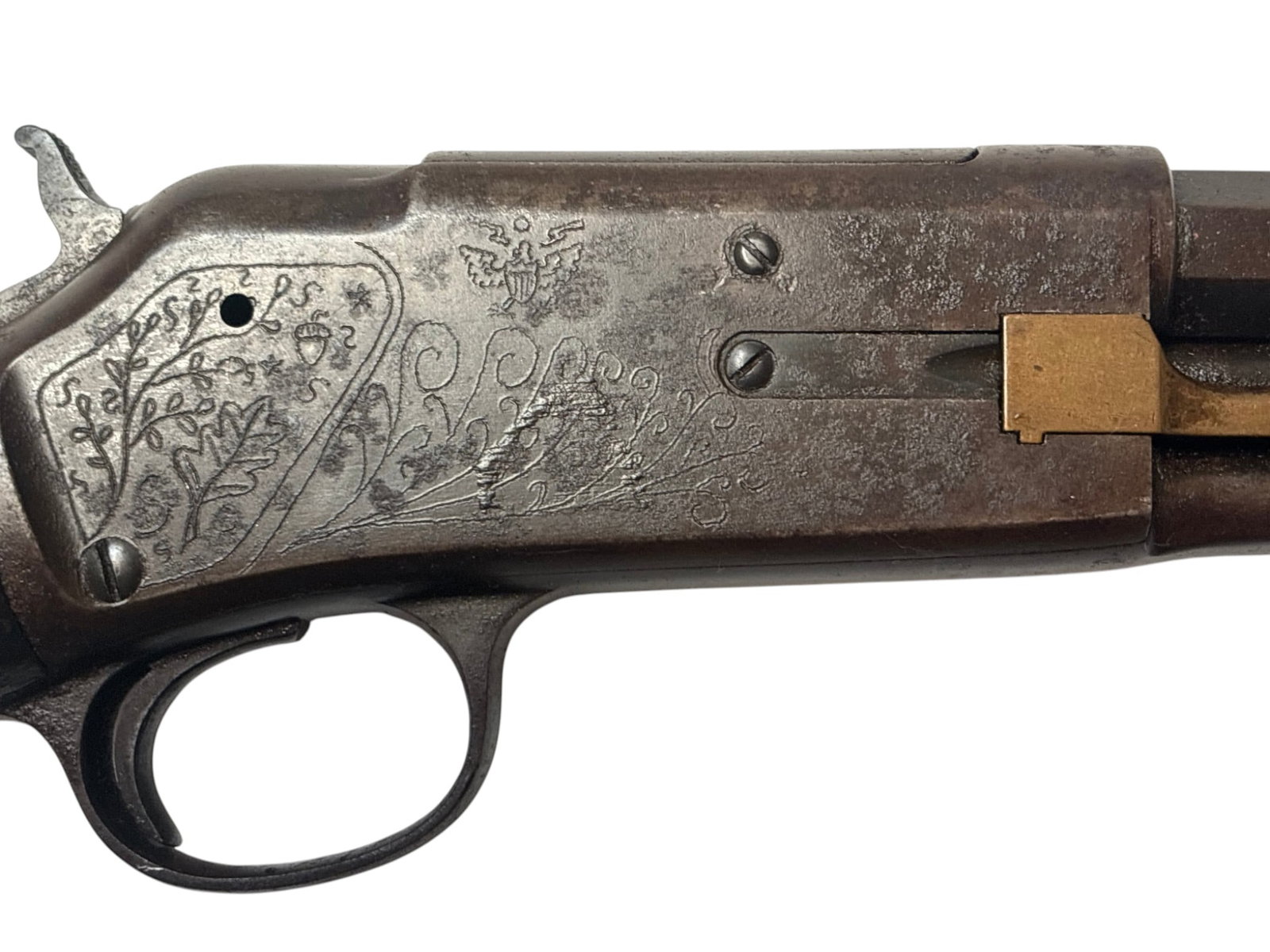 Antique EARLY 1st Year 3-DIGIT 1887 Engraved Colt Lightning Small Frame .22 SHORT Pump Action Rifle - 7