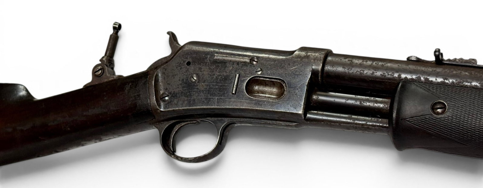 Antique Early 1886 Colt Lightning Medium Frame .32 CAL Pump Action Rifle w/ Lyman No. 1 Tang Sight - 2