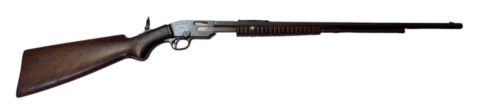FIRST YEAR Savage M1914 Slide Action .22-SL-LR Takedown Rifle w/ Lyman No. 1A Combination Sight - 2