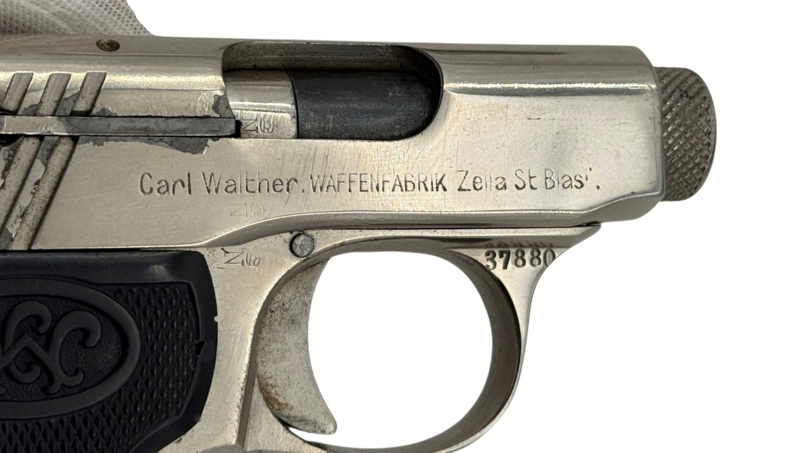 Excellent Walther Model 2 Nickel Semi-Automatic 6.35MM Pocket Pistol with Holster - 13