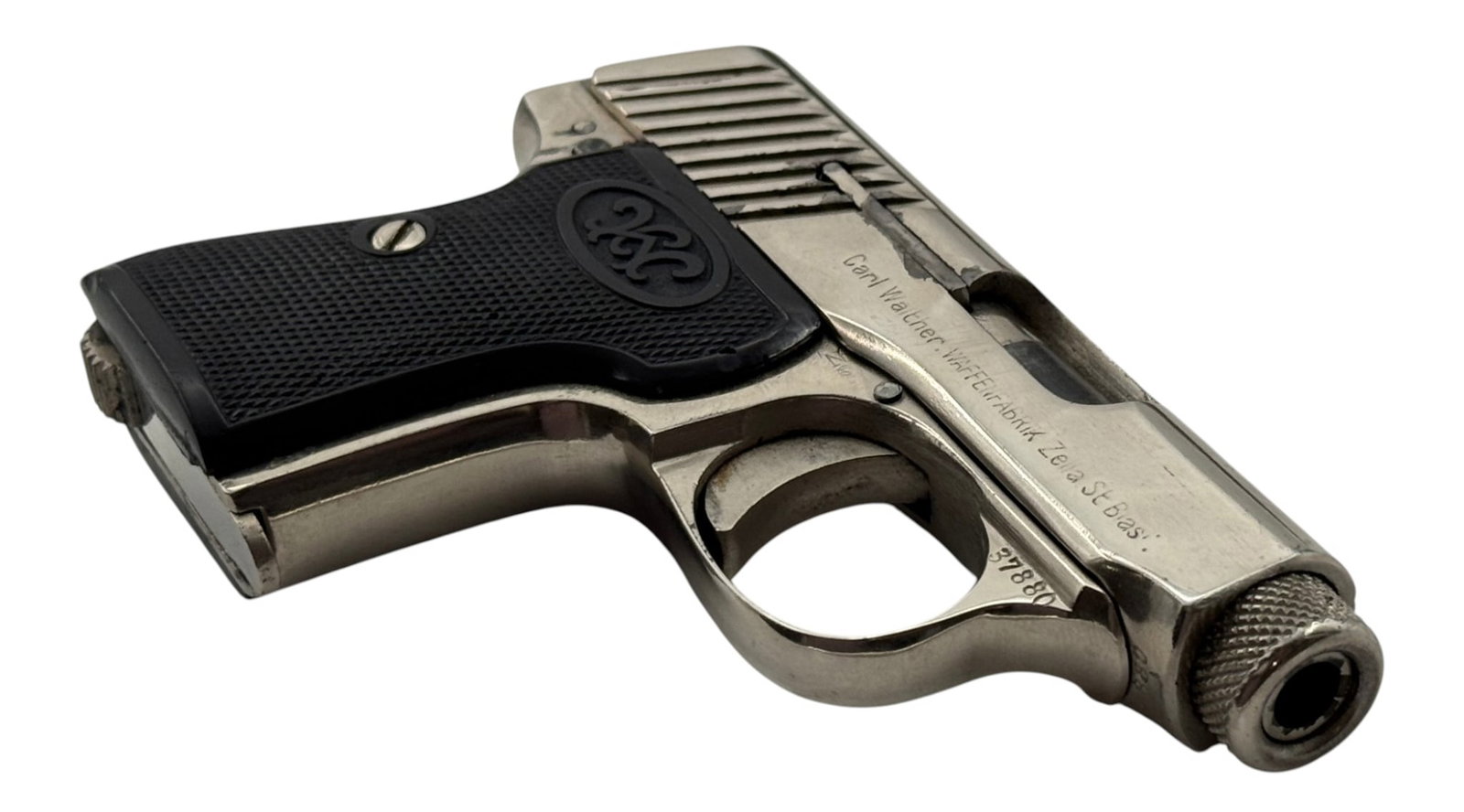 Excellent Walther Model 2 Nickel Semi-Automatic 6.35MM Pocket Pistol with Holster - 8