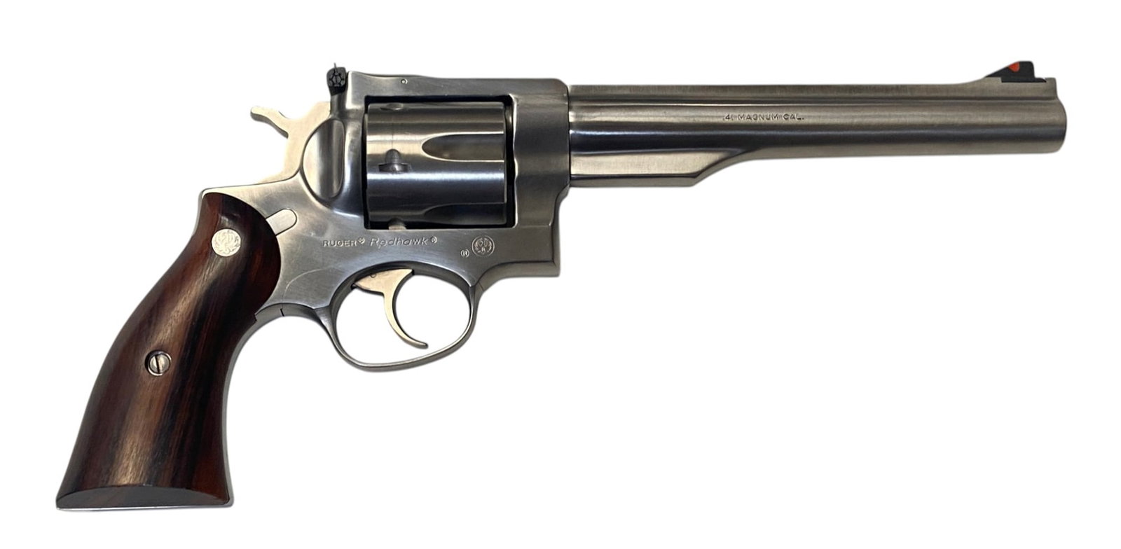 Excellent 1990 Ruger Redhawk Stainless Steel .41 MAGNUM Revolver with Black Nylon Holster - 2