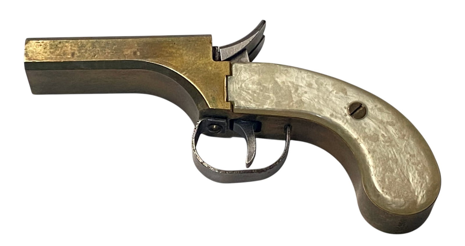 Interesting Snake Eyes .36 CAL. Double Barrel Percussion Pistol