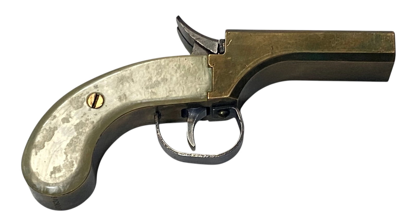 Interesting Snake Eyes .36 CAL. Double Barrel Percussion Pistol - 2