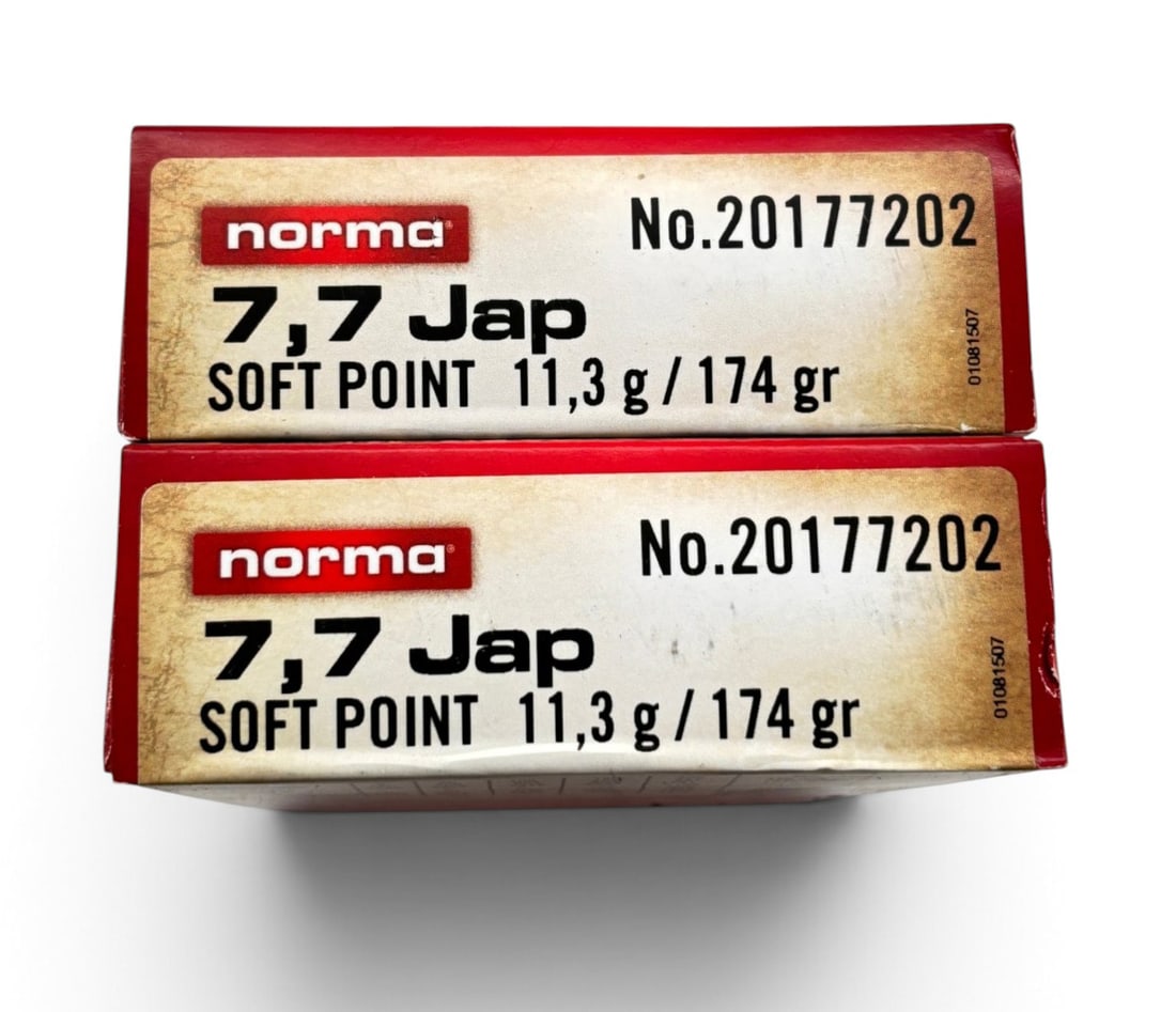 NIB 40rds. of 7.7x58mm JAP 174gr. Round SP Norma Professional Hunter Ammunition