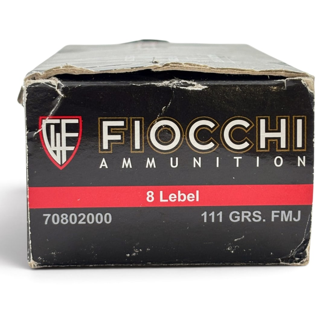 NIB Scarce 50rds. of 8 LEBEL (8×27mmR French Ordnance M1892) 111gr. FMJ Fiocchi Ammunition