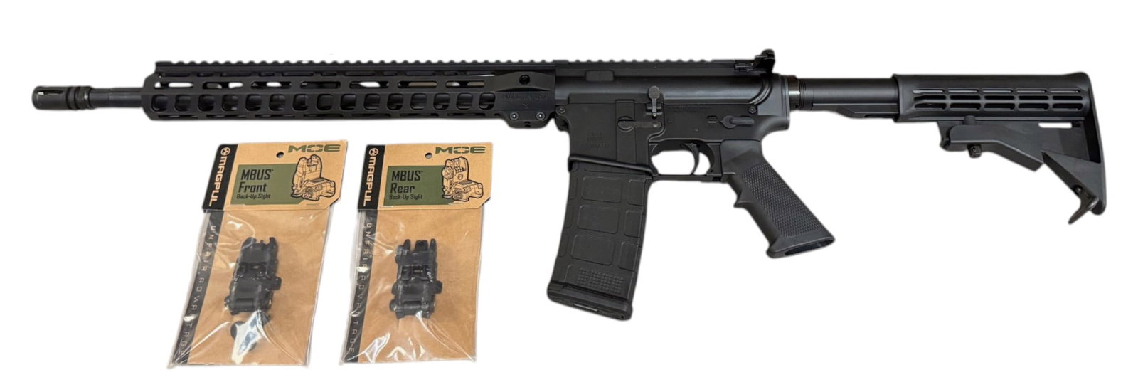 Excellent PSA PA-15 Semi-Automatic 5.56mm 16" AR-15 Rifle w/ Carry Case, 4 Magazines + Backup Sig... - 2