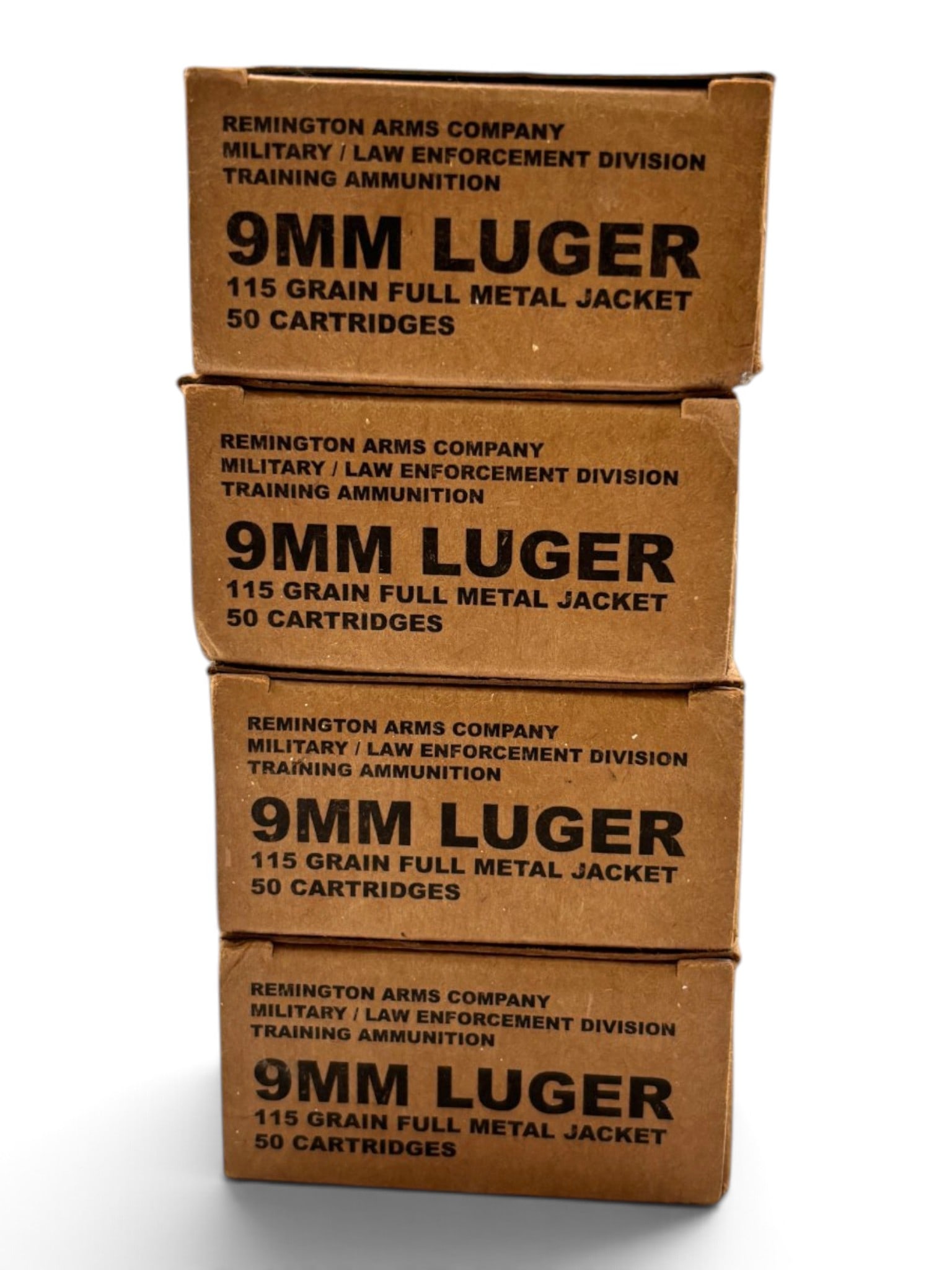 NIB 200rds. of 9mm LUGER 115gr. FMJ Remington Arms Co. Military/LEO Ammunition: See Photo(s)