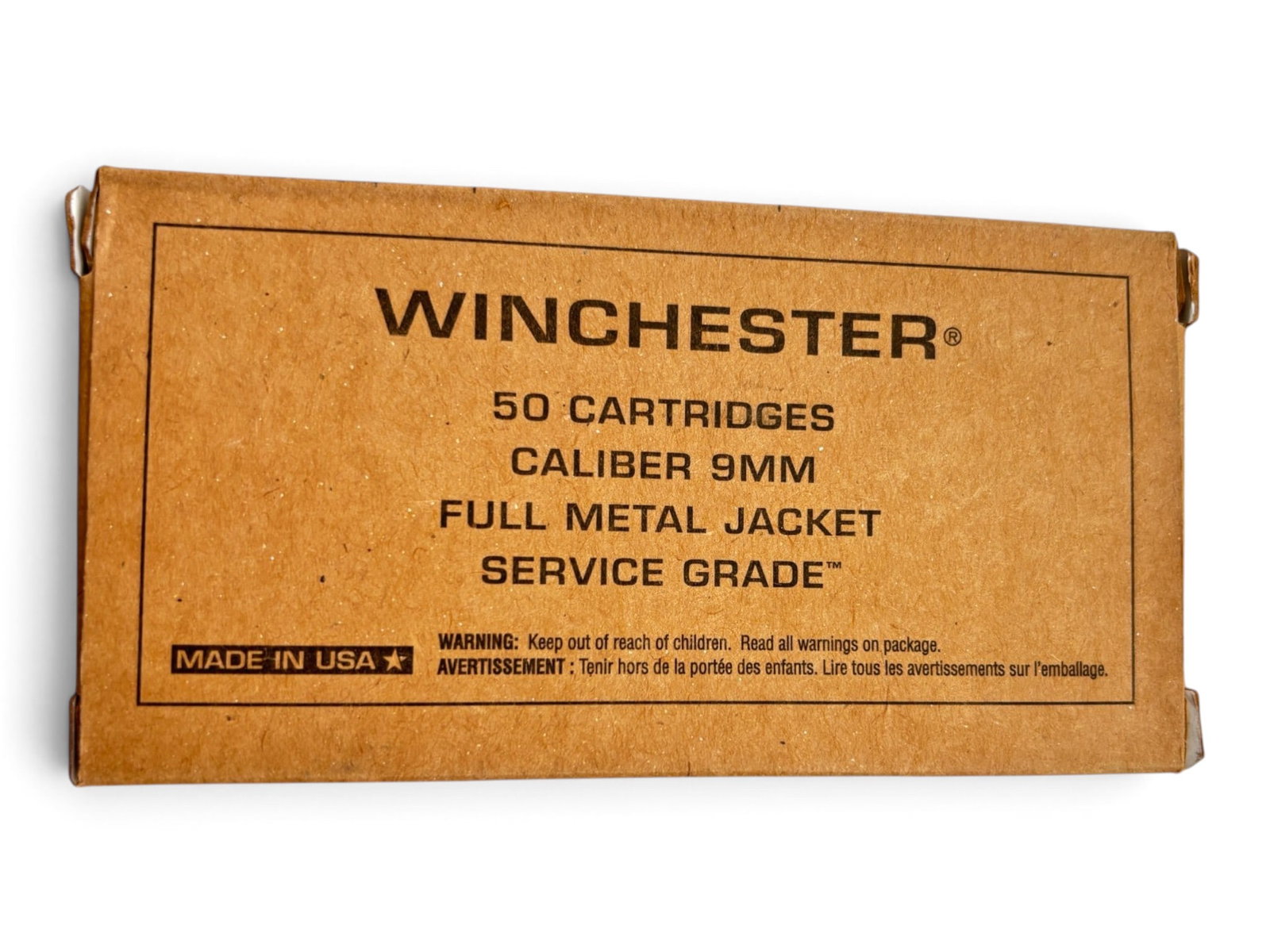NIB 100rds. of 9mm LUGER 115gr. FMJ Winchester Service Grade Ammunition - 2