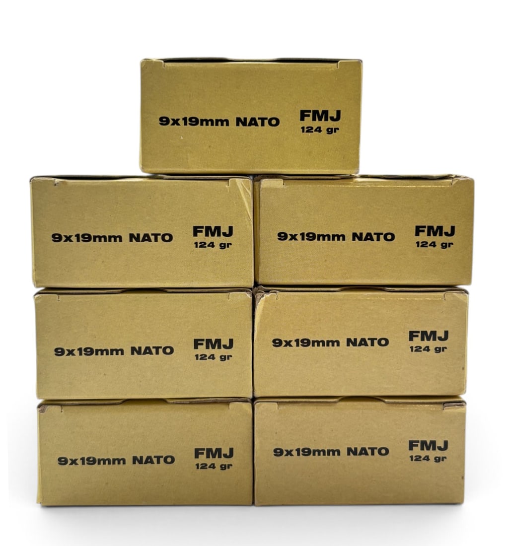 NIB 350rds. of 9mm LUGER 124gr. FMJ PPU Ammunition