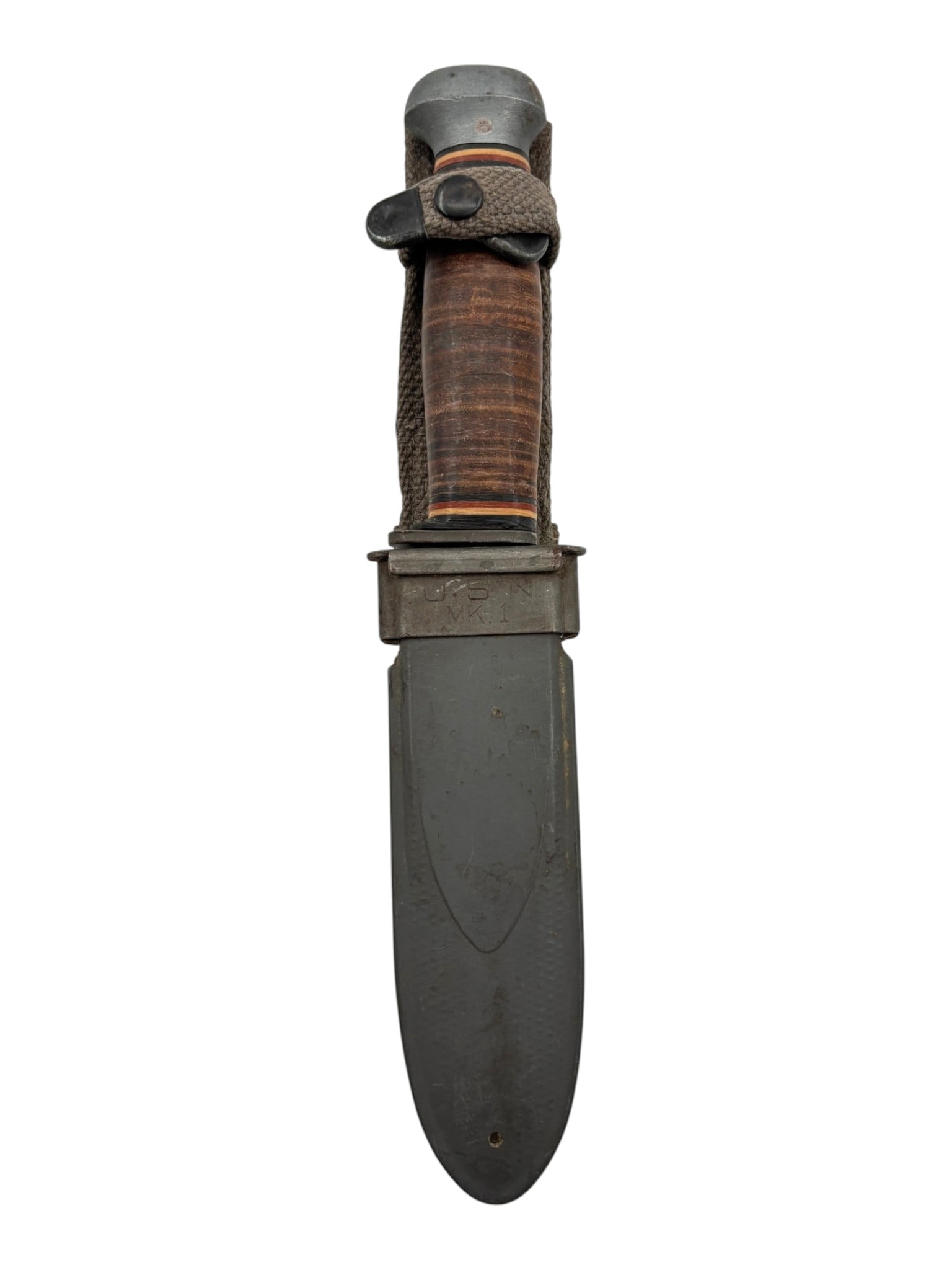 Scarce WWII USN Mark 1 Fighting Knife with Correct USN Mark 1 Scabbard for the US Navy - 2