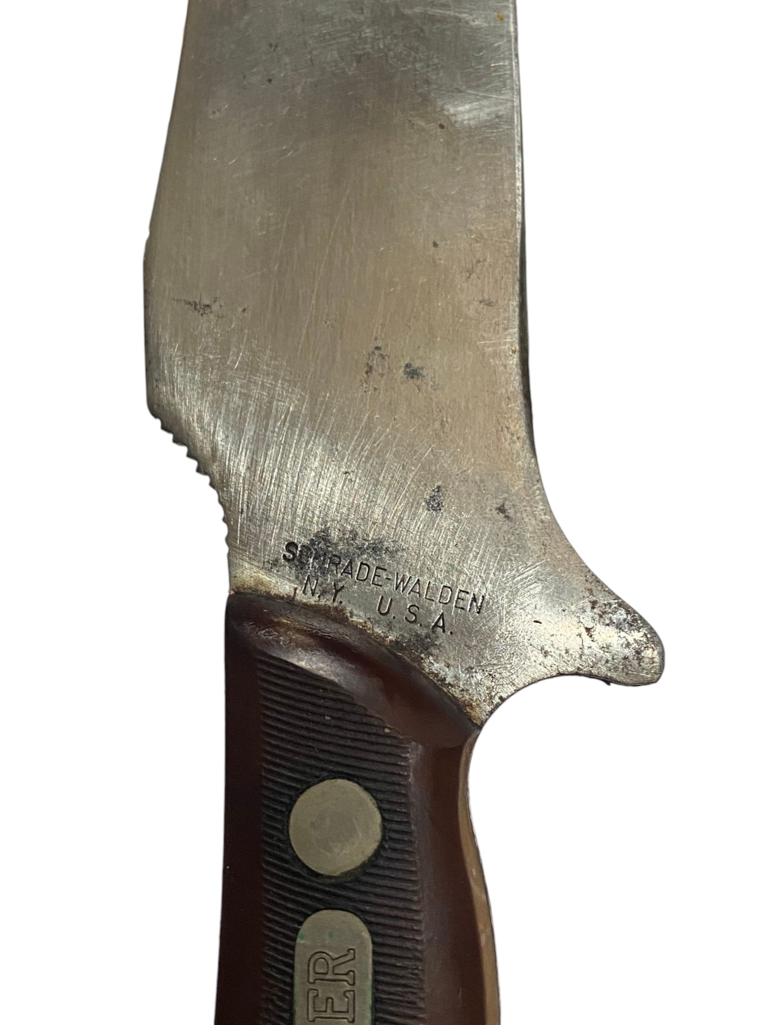 Vintage Schrade-Walden Old Timer 150T Fixed Blade Hunting Knife with Leather Sheath - 4