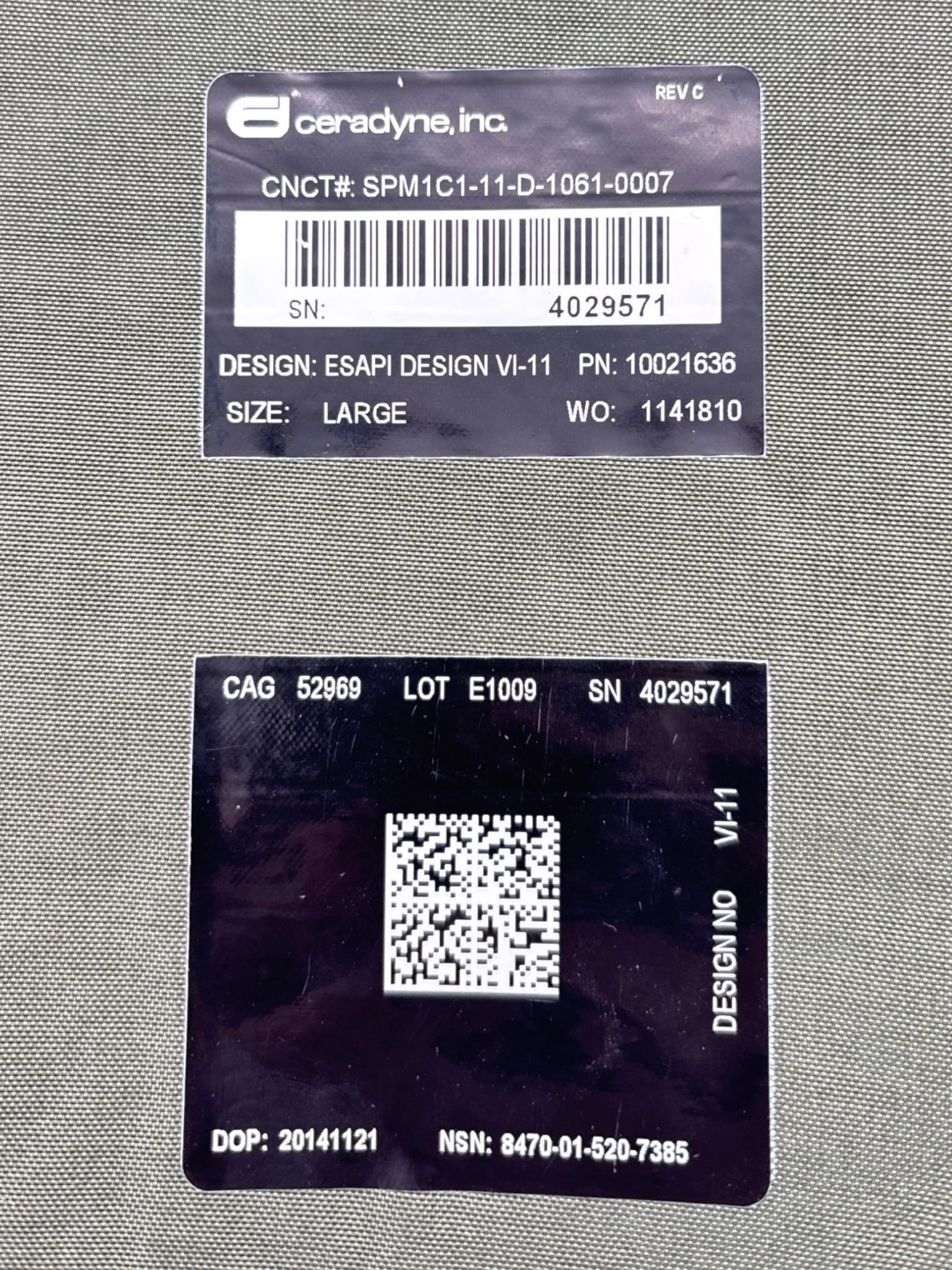 US Military ESAPI LVL-IV Ceramic 10x13 Size Large Ballistic/Bulletproof Plate - 3