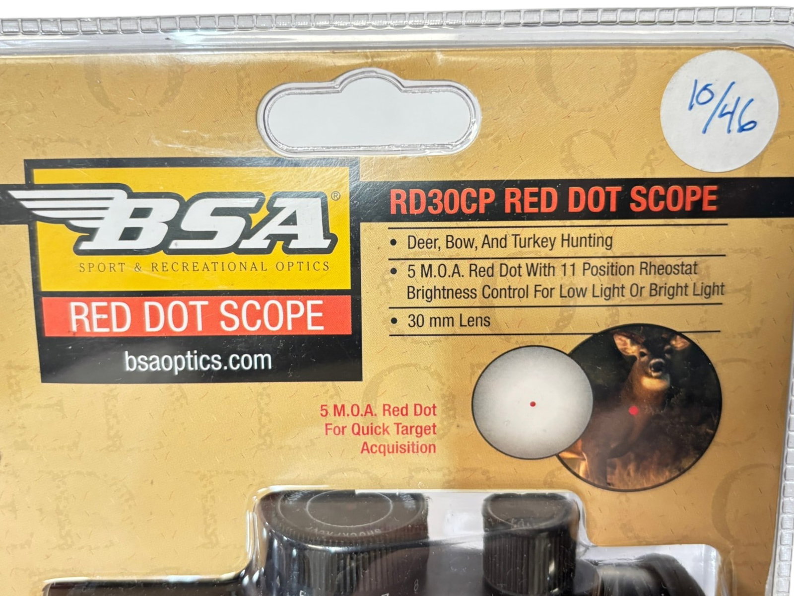 NIB BSA RD30CP Red Dot Scope & AR15 Iron Sights - 4