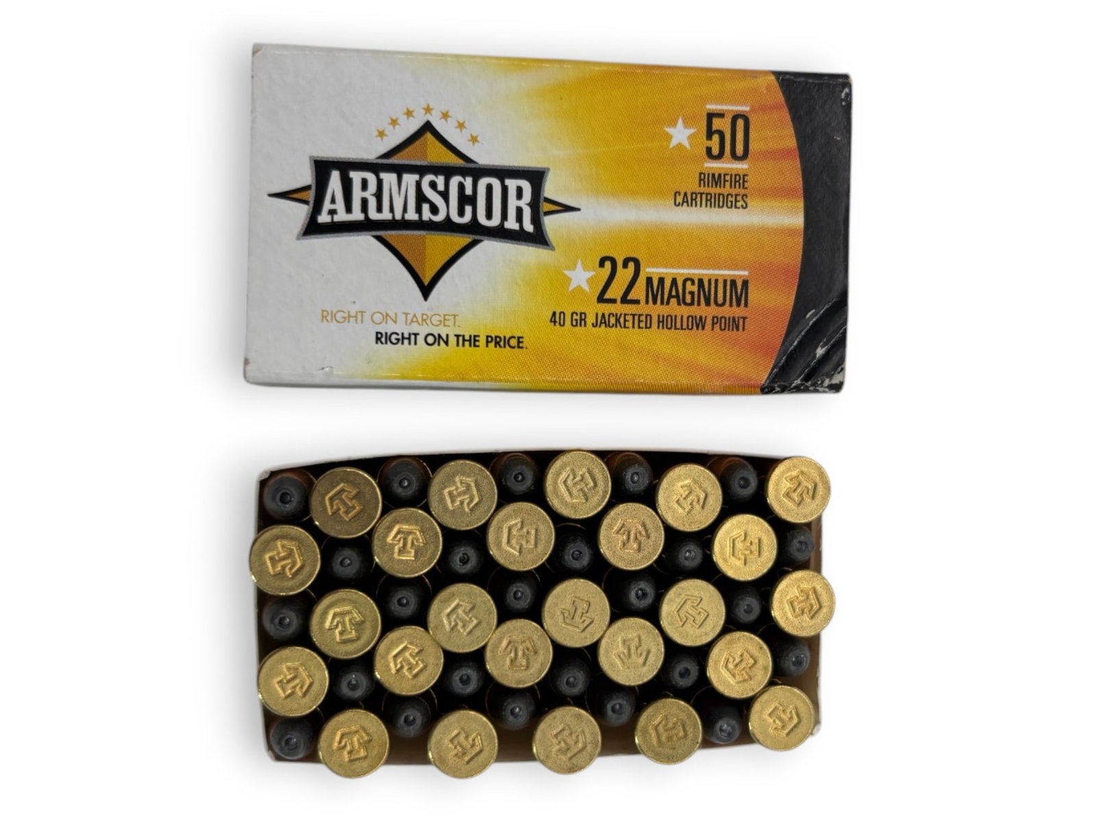 NIB 50rds of .22 Magnum .40gr JHP Armscor Ammunition - 3