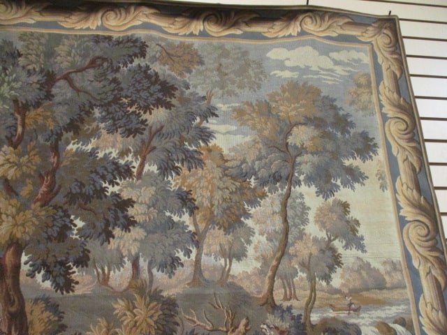 Big Game Hunt Scene French Tapestry Wall Hanging - 4