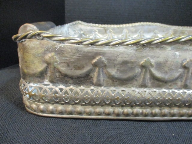 Large Vintage Castilian Imports Embossed Silverplated Serving Tray - 2