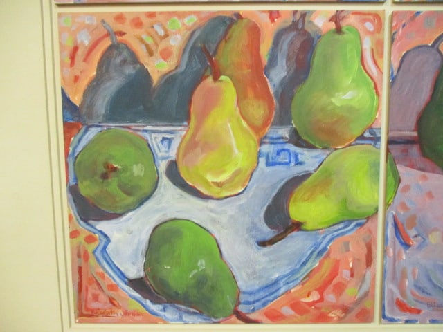Elizabeth "Pears and Shadows" Acrylic on Paper Original 4 Panel Artwork - 6