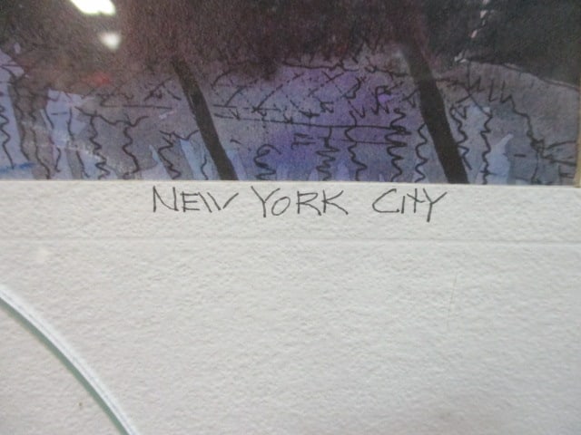 Pencil Signed and Dated "Central Park South New York City" Print of Watercolor by McGee - 10