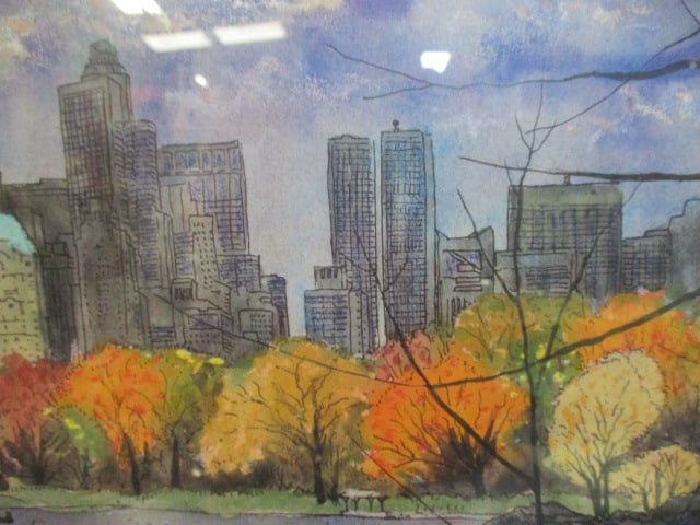 Pencil Signed and Dated "Central Park South New York City" Print of Watercolor by McGee - 4