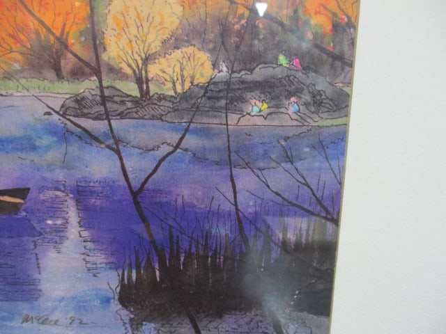Pencil Signed and Dated "Central Park South New York City" Print of Watercolor by McGee - 7