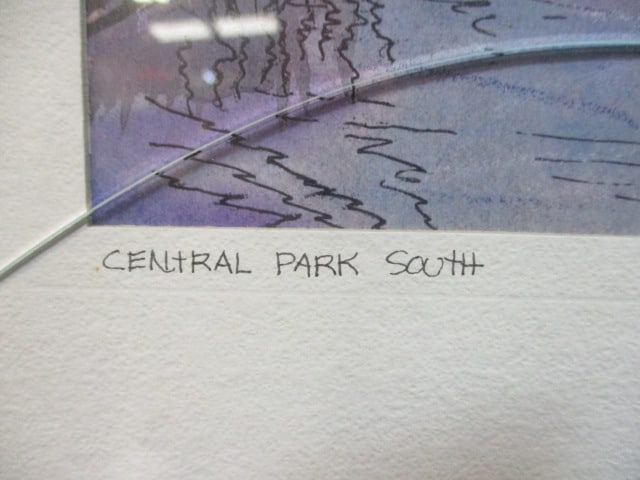 Pencil Signed and Dated "Central Park South New York City" Print of Watercolor by McGee - 9