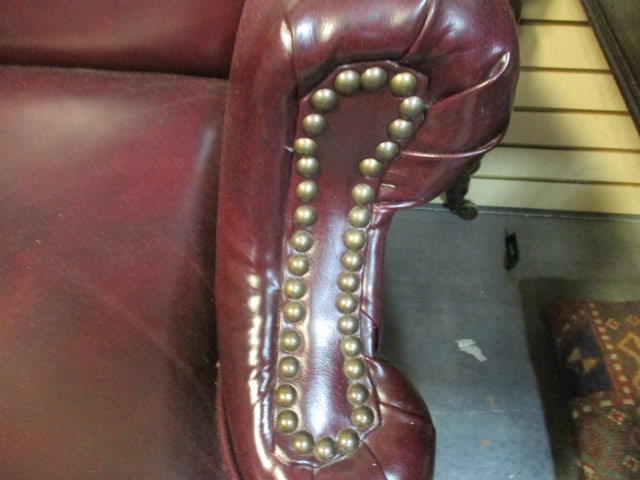 Leather Wingback Executive Office Chair with Nail Heads - 3