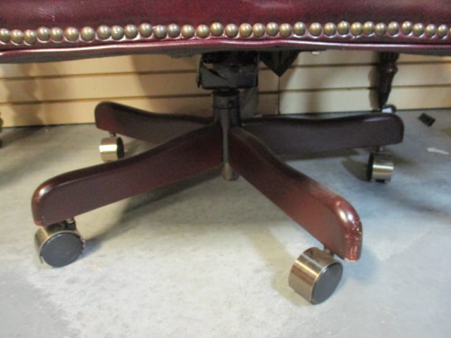 Leather Wingback Executive Office Chair with Nail Heads - 4