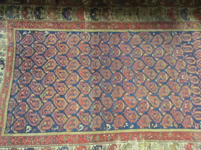 Antique Hand Knotted Persian Inspired Tribal Wool Rug - 5
