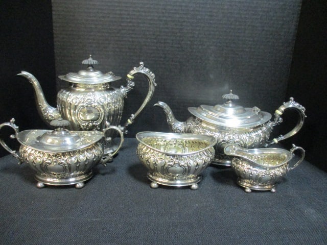 Vintage Victorian William Adams Sheffield, England Silverplated 5 Piece Coffee & Tea Service (1 of 12)