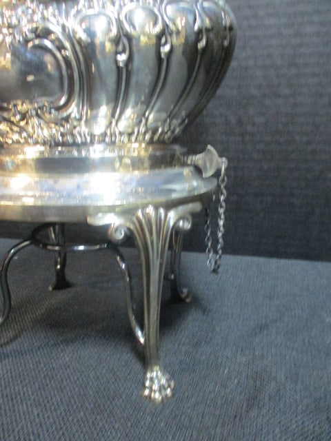 Vintage Victorian William Adams Sheffield, England Silverplated Coffee Pot with Warming Stand - 2