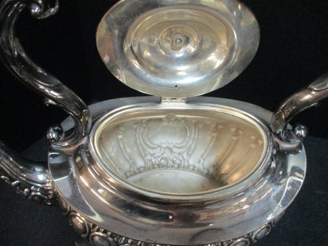 Vintage Victorian William Adams Sheffield, England Silverplated Coffee Pot with Warming Stand - 4