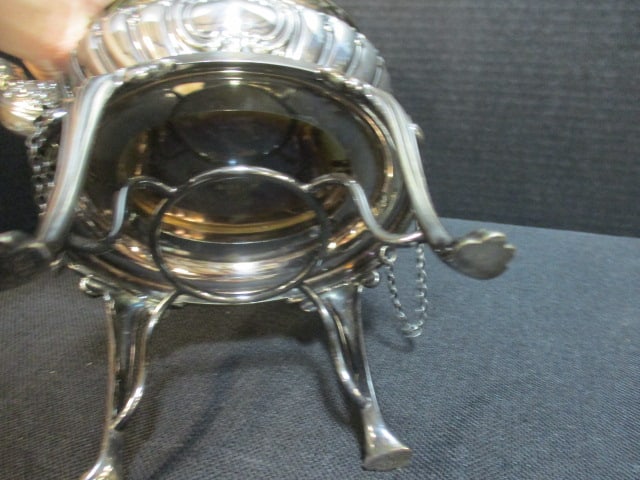 Vintage Victorian William Adams Sheffield, England Silverplated Coffee Pot with Warming Stand - 5