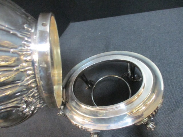 Vintage Victorian William Adams Sheffield, England Silverplated Coffee Pot with Warming Stand - 6