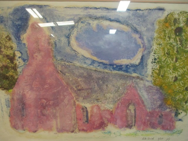 Rita Smith Pencil Signed, Dated and Numbered 1/1 Screen Print of Church Landscape - 2