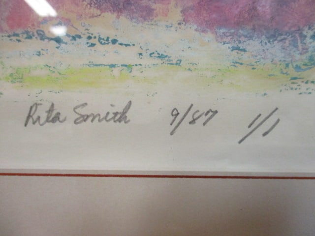 Rita Smith Pencil Signed, Dated and Numbered 1/1 Screen Print of Church Landscape - 6