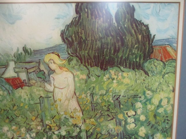Framed and Matted Reproduction Print of Vincent Van Gogh's "Marguerite Gachet in the Garden" - 4