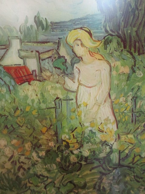 Framed and Matted Reproduction Print of Vincent Van Gogh's "Marguerite Gachet in the Garden" - 6