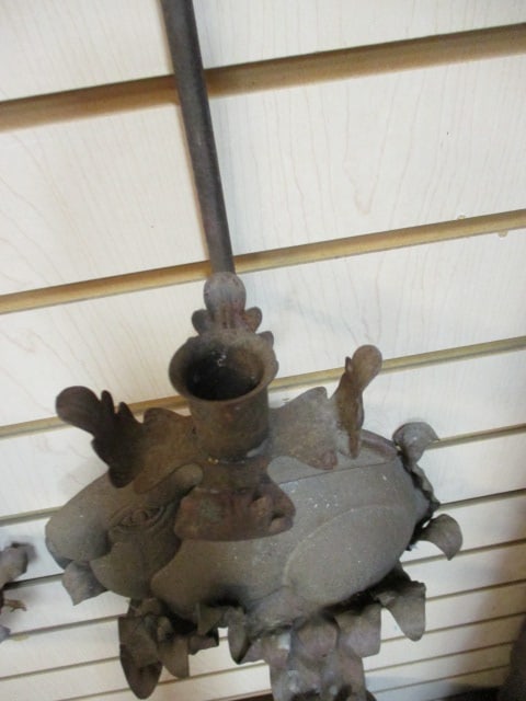 Pair of Cast Metal Rabbit Candle Sconces - 3