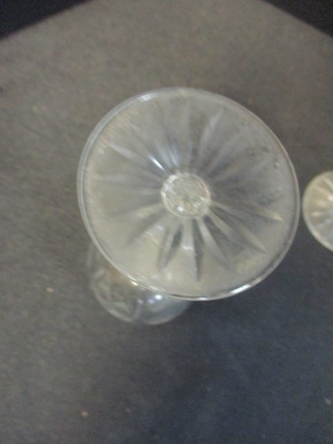 Five Etched Crystal Port Wine Stems - 4